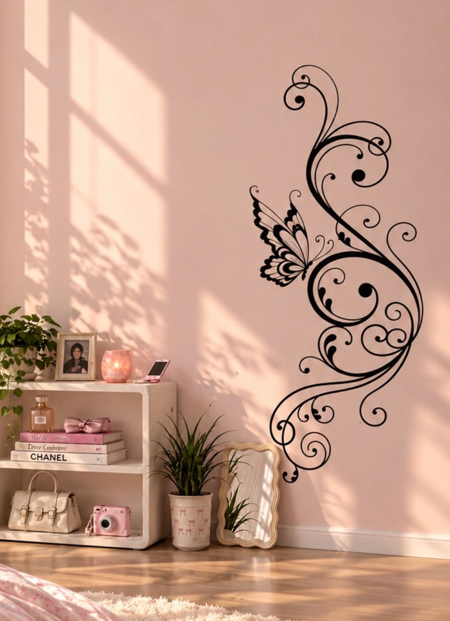 Butterfly Flourish Wall Decal