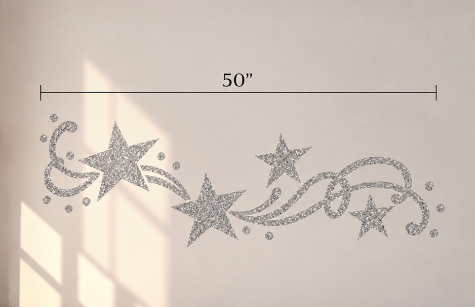 Glitter Star Flourish Wall Decal
