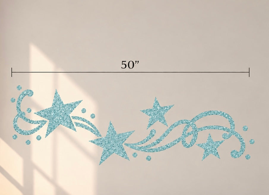 Glitter Star Flourish Wall Decal