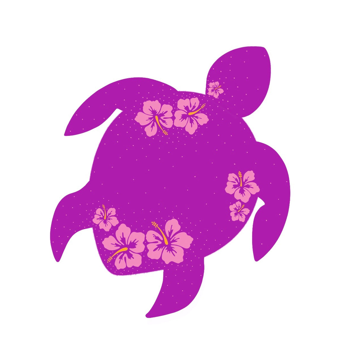 Hibiscus Sea Turtle Decal
