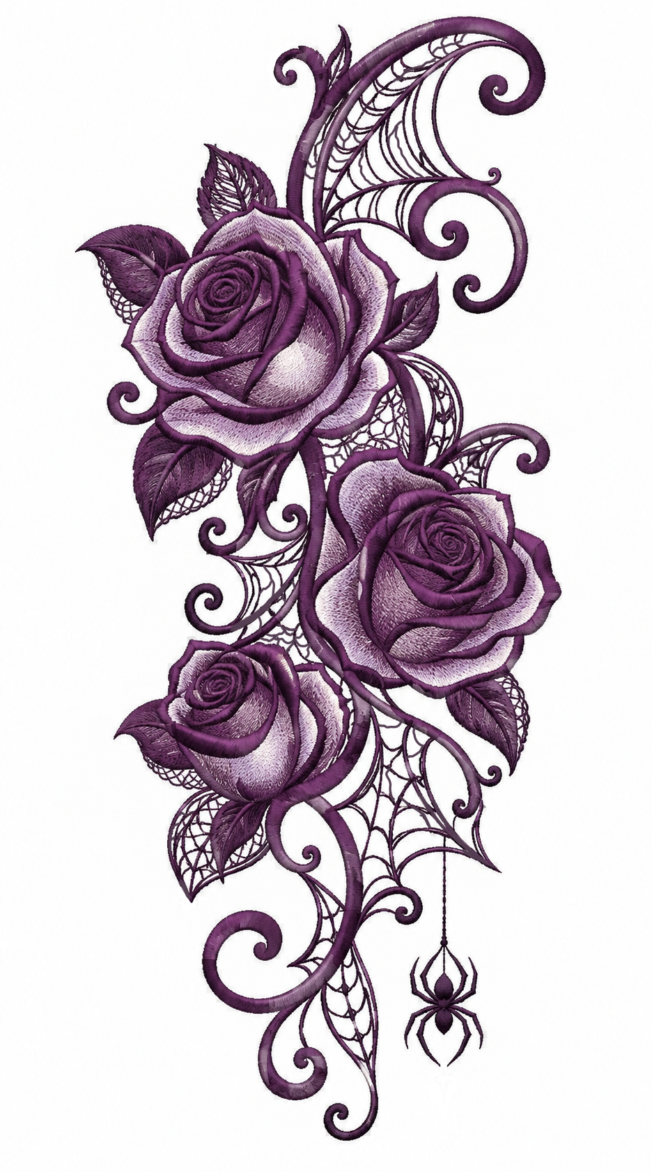 Purple Rose Web Flourish